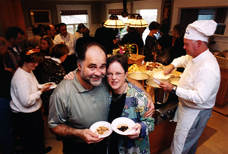 Noel MacDonald and Marg Meikle at one of their Porridge for Parkinson's events. Photo by Dina Goldstein, courtesy of Canadian Living.