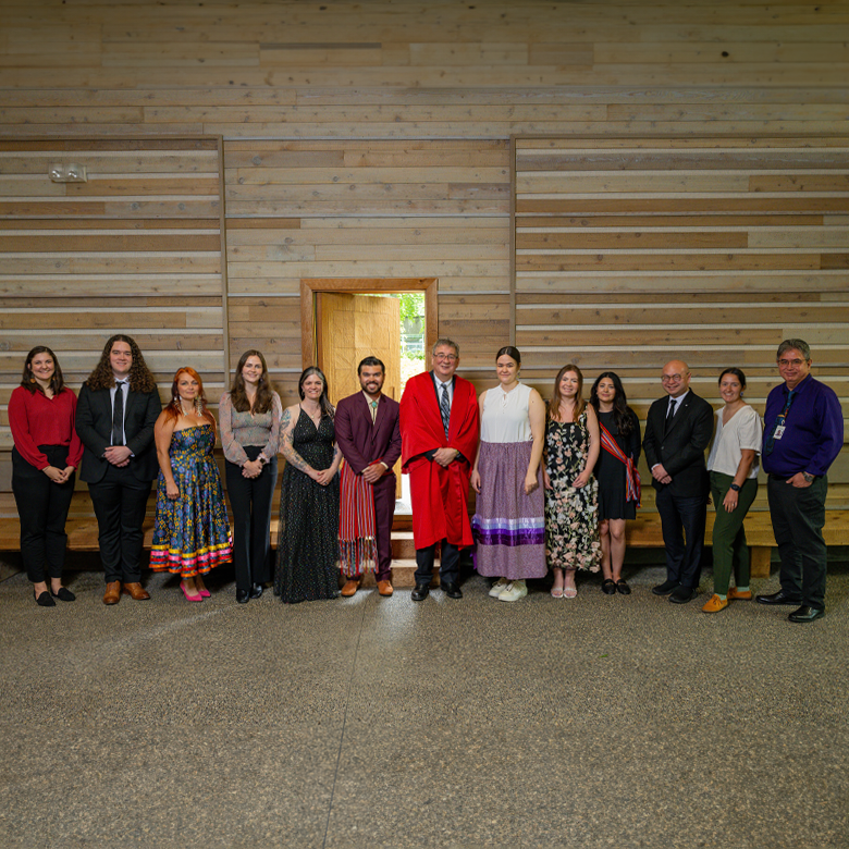 UBC Faculty of Medicine Indigenous Graduation Ceremony group shot with graduates and leadership team